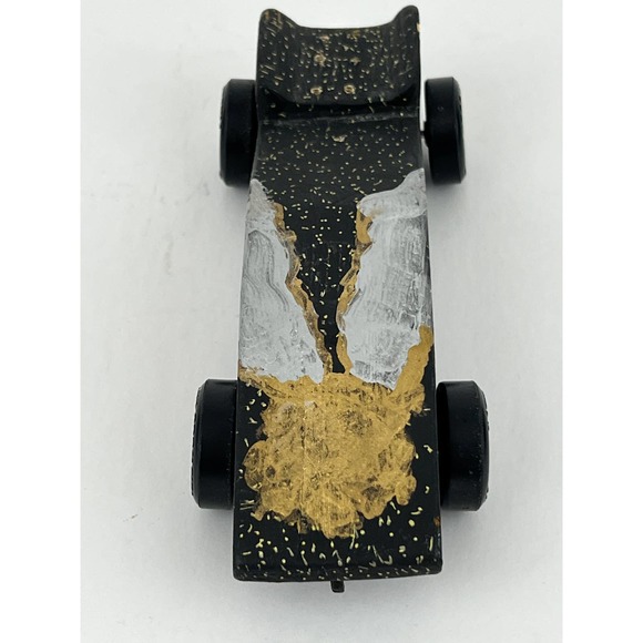 Pinewood Derby Wooden Race Car Black Painted Handmade BSA Cub Scouts VTG - Picture 4 of 13